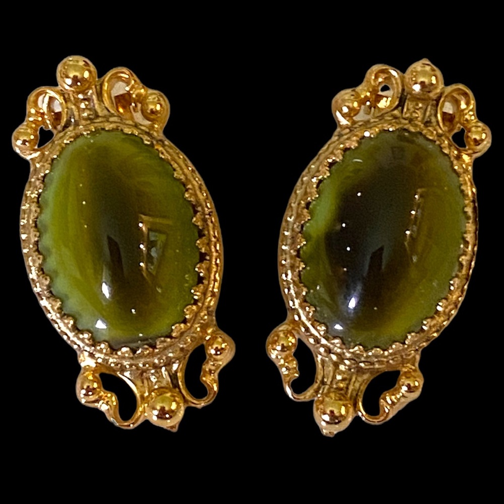 Whiting & Davis vintage serpentine clip on earrings